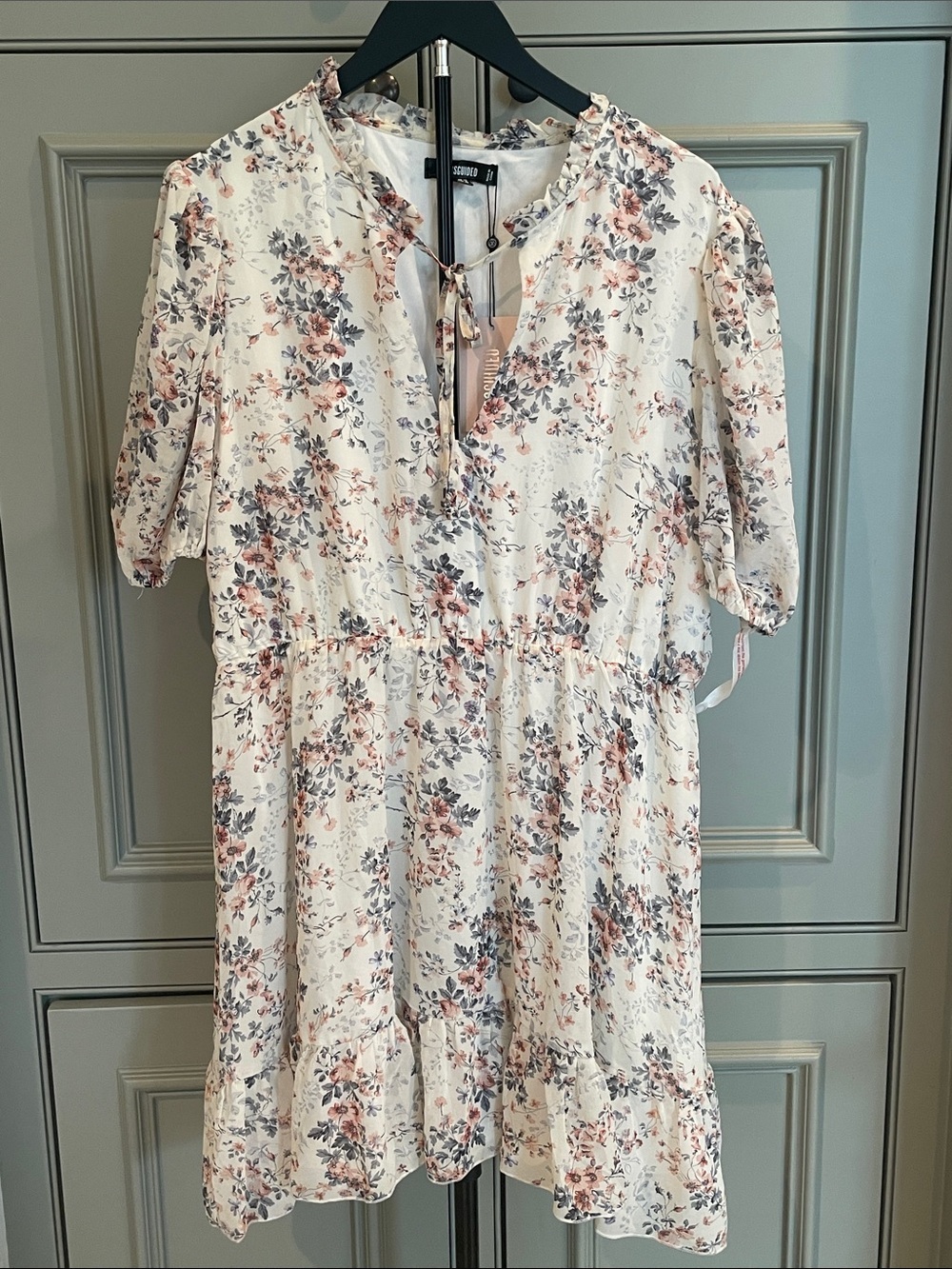 Missguided Cottagecore Floral Mini Dress Coastal Grandmother NWT Size 14